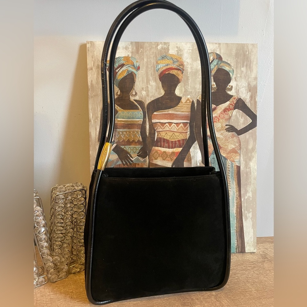 Rare Authentic Gucci Bag Black  Long strap handles